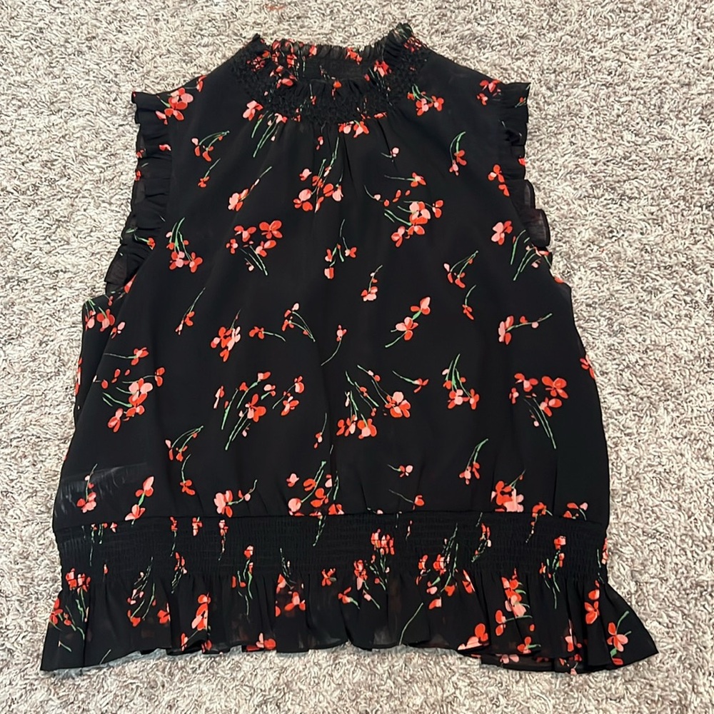 Ideal tank top with pink coral flowers